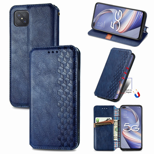 Cubic Grid Pressed Horizontal Flip Magnetic PU Leather Case with Holder & Card Slots & Wallet, For OPPO A92S, For OPPO Realme C12, For OPPO Realme C15, For Huawei Honor 30 Lite