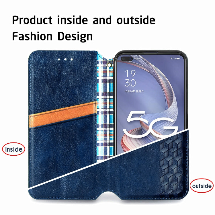 Cubic Grid Pressed Horizontal Flip Magnetic PU Leather Case with Holder & Card Slots & Wallet, For OPPO A92S, For OPPO Realme C12, For OPPO Realme C15, For Huawei Honor 30 Lite
