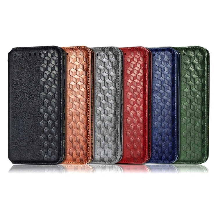 Cubic Grid Pressed Horizontal Flip Magnetic PU Leather Case with Holder & Card Slots & Wallet, For OPPO A92S, For OPPO Realme C12, For OPPO Realme C15, For Huawei Honor 30 Lite