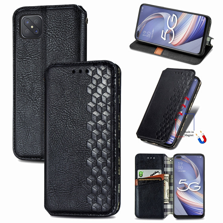 Cubic Grid Pressed Horizontal Flip Magnetic PU Leather Case with Holder & Card Slots & Wallet, For OPPO A92S, For OPPO Realme C12, For OPPO Realme C15, For Huawei Honor 30 Lite