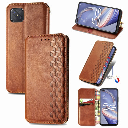Cubic Grid Pressed Horizontal Flip Magnetic PU Leather Case with Holder & Card Slots & Wallet, For OPPO A92S, For OPPO Realme C12, For OPPO Realme C15, For Huawei Honor 30 Lite
