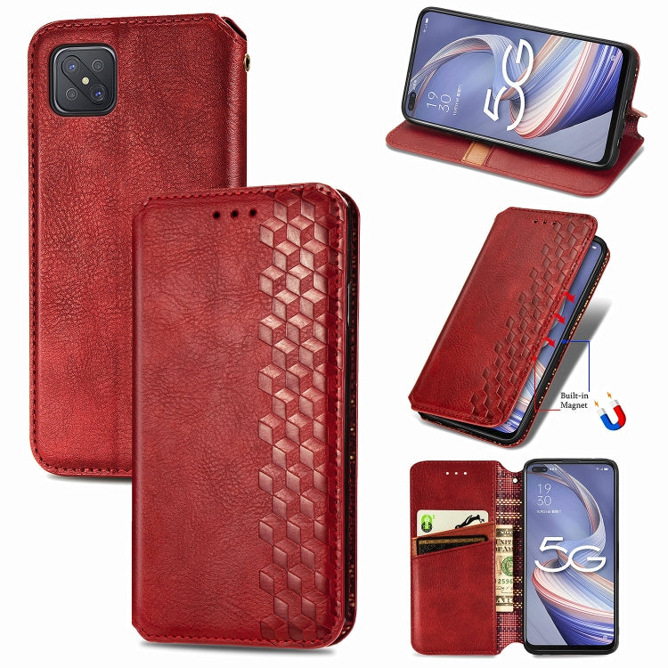 Cubic Grid Pressed Horizontal Flip Magnetic PU Leather Case with Holder & Card Slots & Wallet, For OPPO A92S, For OPPO Realme C12, For OPPO Realme C15, For Huawei Honor 30 Lite