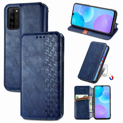 Cubic Grid Pressed Horizontal Flip Magnetic PU Leather Case with Holder & Card Slots & Wallet, For OPPO A92S, For OPPO Realme C12, For OPPO Realme C15, For Huawei Honor 30 Lite