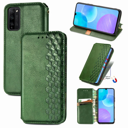 Cubic Grid Pressed Horizontal Flip Magnetic PU Leather Case with Holder & Card Slots & Wallet, For OPPO A92S, For OPPO Realme C12, For OPPO Realme C15, For Huawei Honor 30 Lite