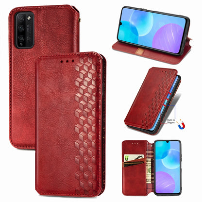 Cubic Grid Pressed Horizontal Flip Magnetic PU Leather Case with Holder & Card Slots & Wallet, For OPPO A92S, For OPPO Realme C12, For OPPO Realme C15, For Huawei Honor 30 Lite