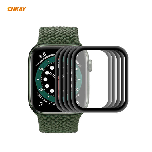 5 films de protection d'écran ENKAY Hat-Prince 3D incurvés en PET à pliage à chaud, pour Apple Watch Series 6/5/4/SE 44mm