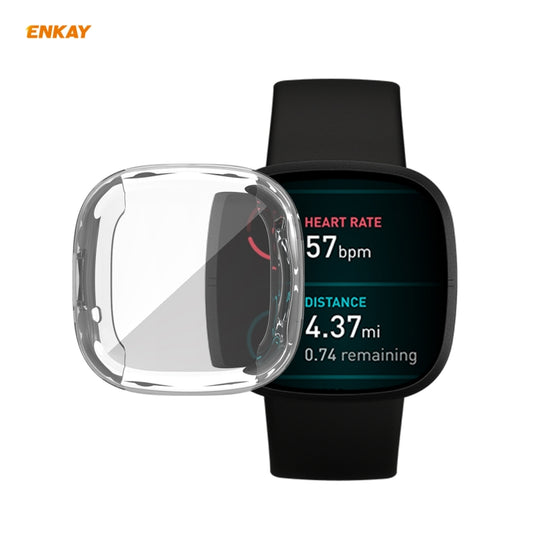 Pour Fitbit Versa 3 / Fitbit Sense ENKAY Hat-Prince ENK-AC8208 Étui souple en TPU transparent à couverture complète
