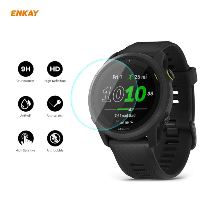 For Garmin Forerunner 745 ENKAY Hat-Prince 0.2mm 9H 2.15D Curved Edge Tempered Glass Film, 1 PCS, 2 PCS, 5 PCS, 10 PCS