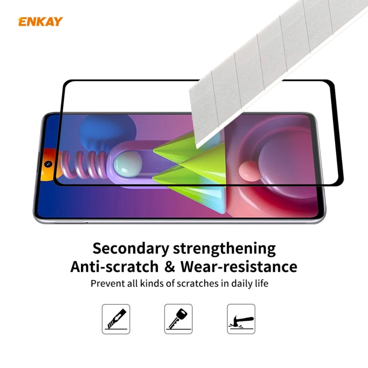 2 PCS ENKAY Hat-Prince Full Glue 0.26mm 9H 2.5D Tempered Glass Full Coverage Film, For Samsung Galaxy M51, For Samsung Galaxy A42 5G, For Xiaomi Poco X3 / X3 NFC