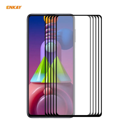 5 PCS ENKAY Hat-Prince Full Glue 0.26mm 9H 2.5D Tempered Glass Full Coverage Film, For Samsung Galaxy M51, For Samsung Galaxy A42 5G, For Xiaomi Poco X3 / X3 NFC