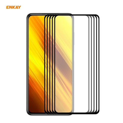 5 PCS ENKAY Hat-Prince Full Glue 0.26mm 9H 2.5D Tempered Glass Full Coverage Film, For Samsung Galaxy M51, For Samsung Galaxy A42 5G, For Xiaomi Poco X3 / X3 NFC