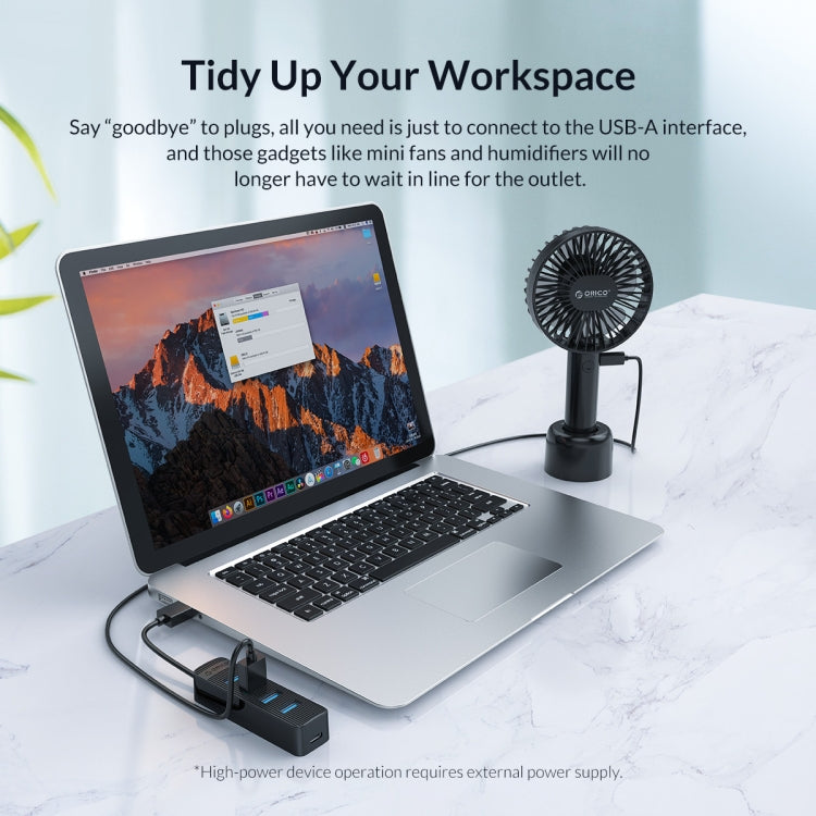 ORICO TWU3-4A-BK 4-Port USB 3.0 HUB, TWU3-4A