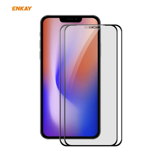 2 films protecteurs d'écran en verre trempé ENKAY Hat-Prince 0,26 mm 9H 6D anti-espion pleine grandeur, pour iPhone 12 mini, pour iPhone 12 / 12 Pro, pour iPhone 12 Pro Max