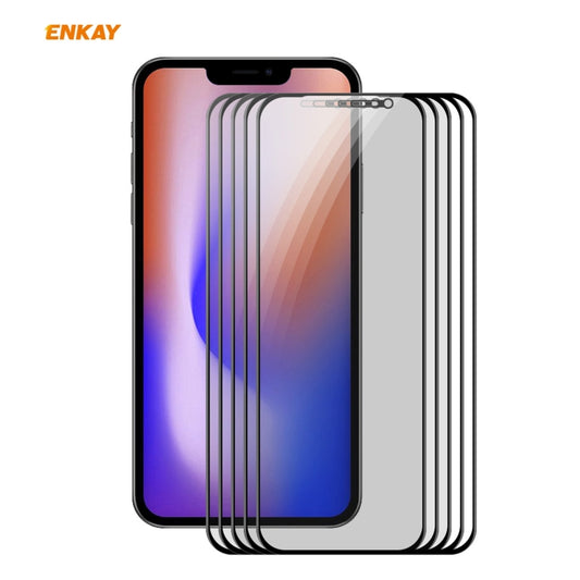 5 PIÈCES ENKAY Hat-Prince Film en Verre Trempé 0.26mm 9H 6D Anti-Espion Anti-Peep Plein Écran, Pour iPhone 12 mini 5.4, Pour iPhone 12 / 12 Pro 6.1, Pour iPhone 12 Pro Max 6.7