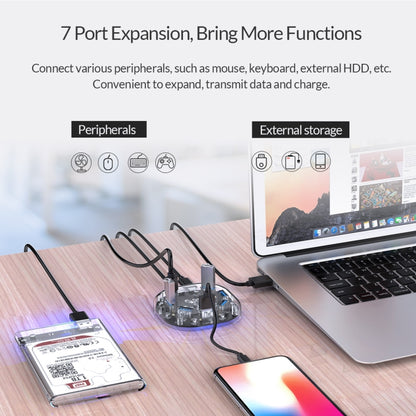 ORICO 7 Port USB3.0 Transparent HUB H7U-U3, H7U-U3
