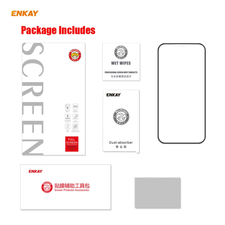 ENKAY Hat-Prince Anti-drop Full Glue Tempered Glass Full Screen Film Anti-fall Protector, For iPhone 12 mini(1 PC), For iPhone 12 / 12 Pro(1 PC), For iPhone 12 Pro Max(1 PC)