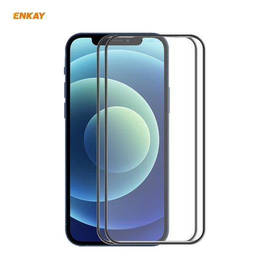 2 PCS ENKAY Hat-Prince Film de protection d'écran intégral en verre trempé anti-chute à colle totale, pour iPhone 12 mini (2 PCS), pour iPhone 12 / 12 Pro (2 PCS), pour iPhone 12 Pro Max (2 PCS)