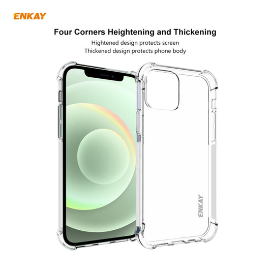 Coque antichoc souple transparente 2-en-1 en TPU Hat-Prince ENKAY + film protecteur en verre trempé 9H 2.5D de 0,26 mm, pour iPhone 12 mini, pour iPhone 12 / 12 Pro, pour iPhone 12 Pro Max