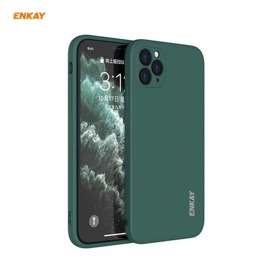 Für iPhone 11 Pro Max Hat-Prince ENKAY ENK-PC066 Flüssigsilikon-Schutzhülle mit gerader Kante, stoßfest, für iPhone 11 Pro Max