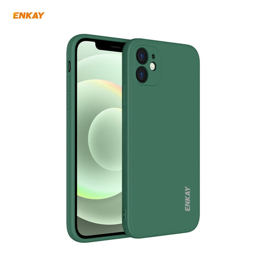 Für iPhone 12 Hat-Prince ENKAY ENK-PC068 Flüssiges Silikon Gerade Kante Stoßfeste Schutzhülle, Für iPhone 12