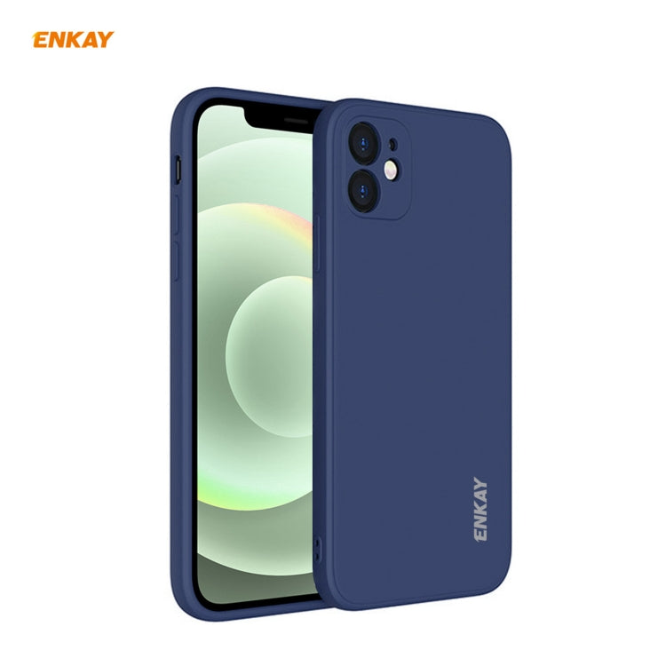For iPhone 12 Hat-Prince ENKAY ENK-PC068 Liquid Silicone Straight Edge Shockproof Protective Case, For iPhone 12
