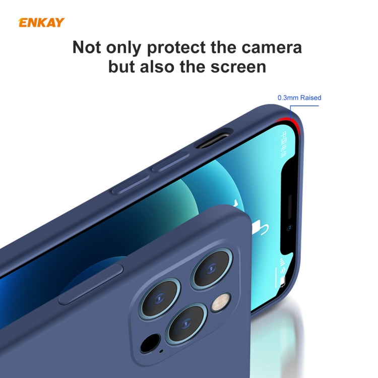 For iPhone 12 Pro Hat-Prince ENKAY ENK-PC069 Liquid Silicone Straight Edge Shockproof Protective Case, For iPhone 12 Pro
