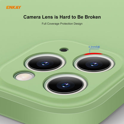 For iPhone 11 Pro Max Hat-Prince ENKAY ENK-PC0662 Liquid Silicone Straight Edge Shockproof Protective Case + 0.26mm 9H 2.5D Full Glue Full Coverage Tempered Glass Protector Film, For iPhone 11 Pro Max