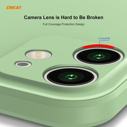 For iPhone 12 mini Hat-Prince ENKAY ENK-PC0672 Liquid Silicone Straight Edge Shockproof Case + 0.26mm 9H 2.5D Full Glue Tempered Glass Film, For iPhone 12 mini