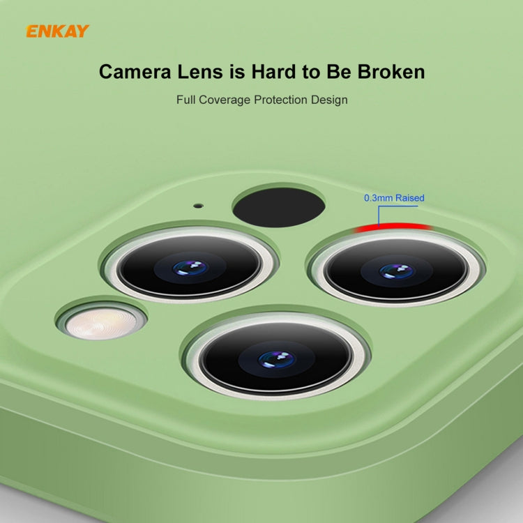 For iPhone 12 Pro Hat-Prince ENKAY ENK-PC0702 Liquid Silicone Straight Edge Shockproof Case + 0.26mm 9H 2.5D Full Glue Tempered Glass Film, For iPhone 12 Pro Max