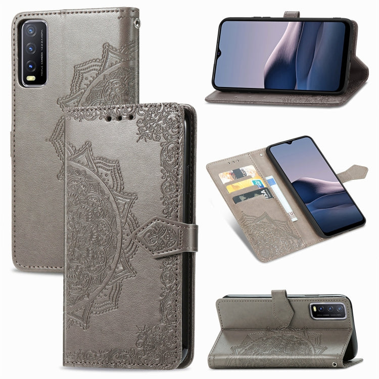 Mandala Flower Embossed Horizontal Flip Leather Case with Bracket / Card Slot / Wallet / Lanyard, For OPPO F17 Pro, For OPPO F17, For vivo Y20, For Nokia 2.4, For Google Pixel 4a 5G, For Galaxy A21 (JP Version), For Galaxy Z Fold2                      ...