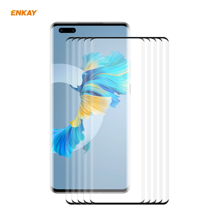 For Huawei Mate 40 Pro / 40 Pro+ / 40 RS Porsche Design ENKAY Hat-Prince 0.26mm 9H 3D Explosion-proof Full Screen Curved Heat Bending Tempered Glass Film, 5 PCS