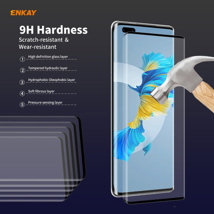 For Huawei Mate 40 Pro / 40 Pro+ / 40 RS Porsche Design ENKAY Hat-Prince 0.26mm 9H 3D Explosion-proof Full Screen Curved Heat Bending Tempered Glass Film, 5 PCS