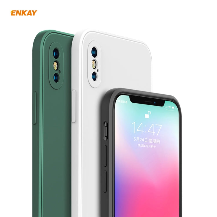ENKAY ENK-PC072 Hat-Prince Liquid Silicone Straight Edge Shockproof Protective Case For iPhone XS Max, For iPhone XS Max
