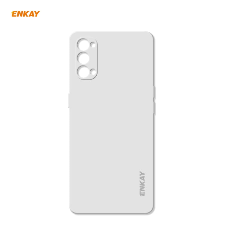 For OPPO Reno4 ENKAY ENK-PC073 Hat-Prince Liquid Silicone Straight Edge Shockproof Protective Case
