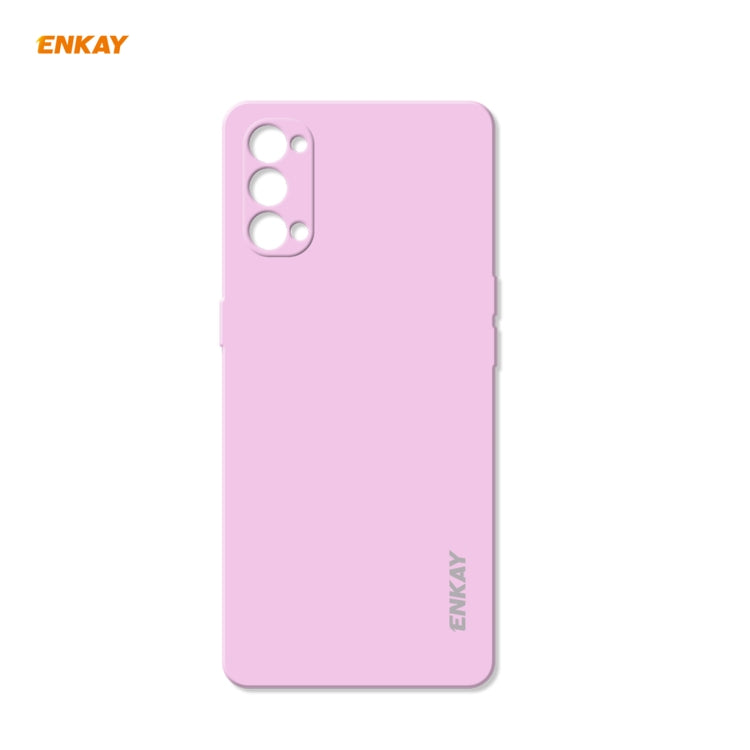 For OPPO Reno4 ENKAY ENK-PC073 Hat-Prince Liquid Silicone Straight Edge Shockproof Protective Case