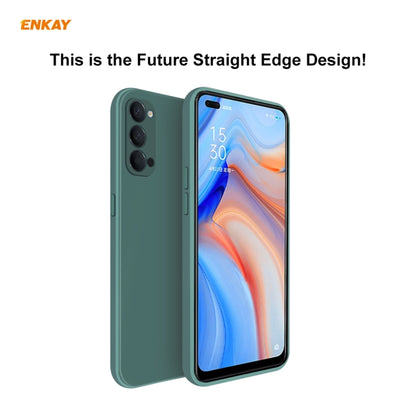 For OPPO Reno4 ENKAY ENK-PC073 Hat-Prince Liquid Silicone Straight Edge Shockproof Protective Case