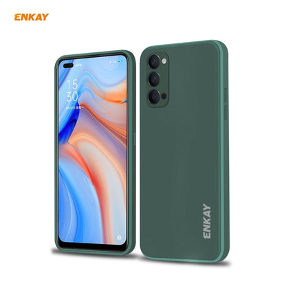 For OPPO Reno4 ENKAY ENK-PC073 Hat-Prince Liquid Silicone Straight Edge Shockproof Protective Case