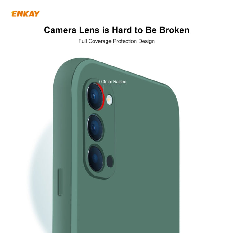 For OPPO Reno4 ENKAY ENK-PC073 Hat-Prince Liquid Silicone Straight Edge Shockproof Protective Case