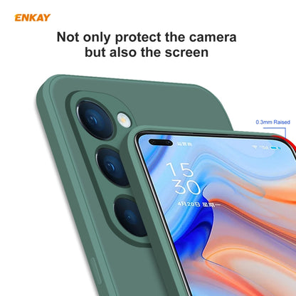 For OPPO Reno4 ENKAY ENK-PC073 Hat-Prince Liquid Silicone Straight Edge Shockproof Protective Case