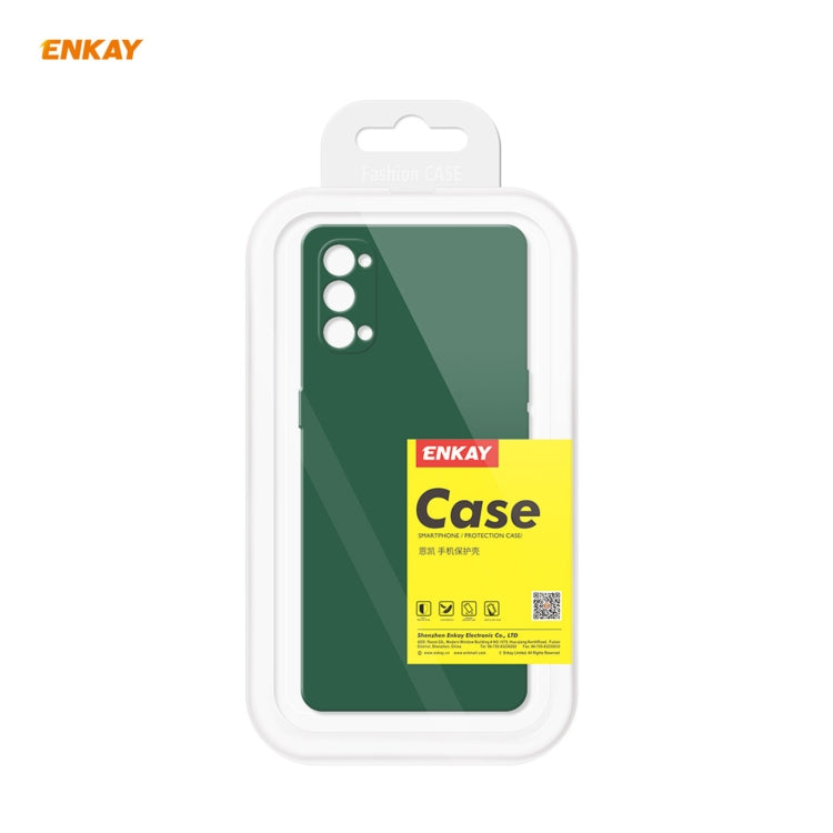 For OPPO Reno4 ENKAY ENK-PC073 Hat-Prince Liquid Silicone Straight Edge Shockproof Protective Case