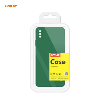 Hat-Prince ENKAY ENK-PC0712 Liquid Silicone Straight Edge Shockproof Protective Case + 0.26mm 9H 2.5D Full Glue Full Screen Tempered Glass Film For iPhone XS / X, For iPhone XS