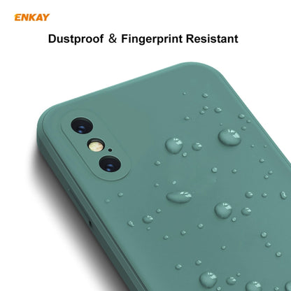 Hat-Prince ENKAY ENK-PC0712 Liquid Silicone Straight Edge Shockproof Protective Case + 0.26mm 9H 2.5D Full Glue Full Screen Tempered Glass Film For iPhone XS / X, For iPhone XS