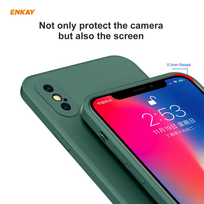 ENKAY ENK-PC0722 Hat-Prince Liquid Silicone Straight Edge Shockproof Protective Case + 0.26mm 9H 2.5D Full Glue Full Screen Tempered Glass Film For iPhone XS Max, For iPhone XS Max