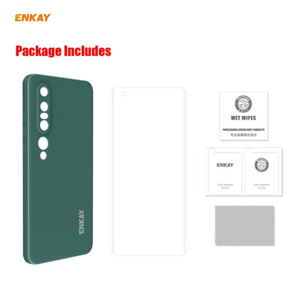 For Xiaomi Mi 10 Pro 5G Hat-Prince ENKAY ENK-PC0762 Liquid Silicone Straight Edge Shockproof Protective Case  + 3D Full Screen PET Curved Hot Bending HD Screen Protector Soft Film, For Xiaomi Mi 10 Pro 5G + Film