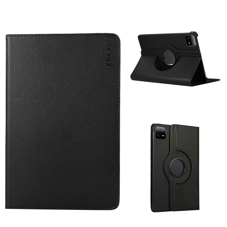 For Xiaomi Pad 6 / Pad 6 Pro ENKAY 360 Degree Rotation Stand Litchi Leather Smart Tablet Case, For Xiaomi Pad 6 / Pad 6 Pro