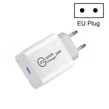 SDC-20W PD 20W Single USB-C / Type-C Interface Travel Charger, EU Plug, US Plug, UK Plug