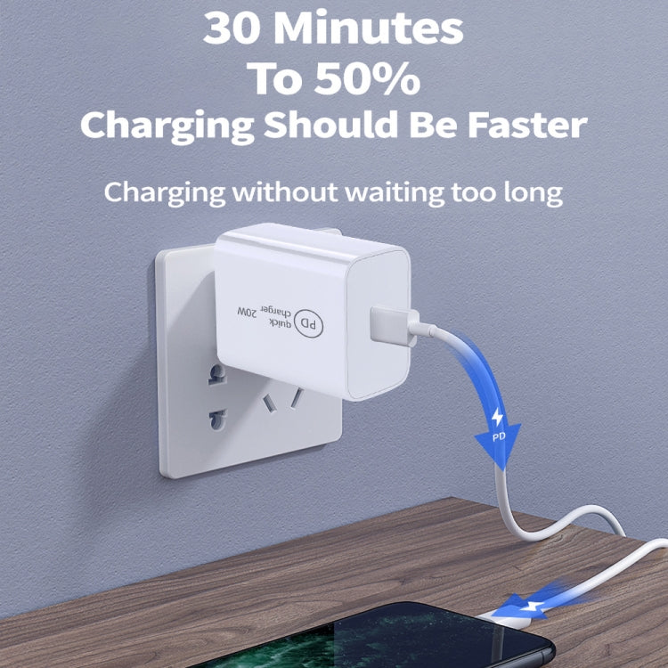 SDC-20W PD 20W Single USB-C / Type-C Interface Travel Charger, EU Plug, US Plug, UK Plug