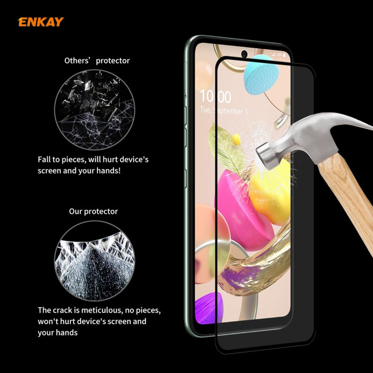 ENKAY Hat-Prince Full Glue 0.26mm 9H 2.5D Tempered Glass Full Coverage Film, For LG K42 / K52 / K62, For Huawei P Smart 2021, For Nokia 3.4, For Motorola Moto G 5G(1 PC)