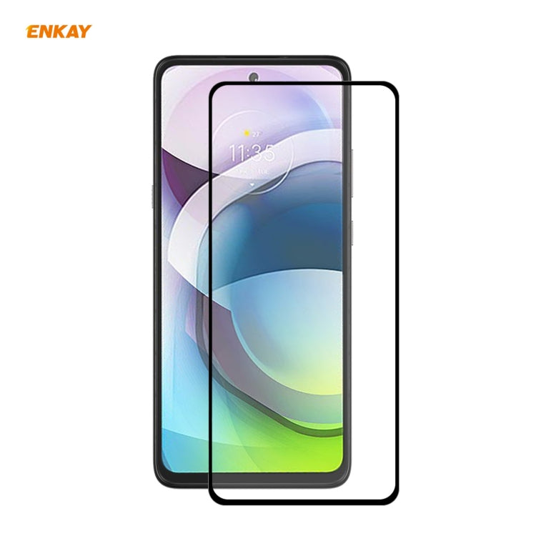ENKAY Hat-Prince Full Glue 0.26mm 9H 2.5D Tempered Glass Full Coverage Film, For LG K42 / K52 / K62, For Huawei P Smart 2021, For Nokia 3.4, For Motorola Moto G 5G(1 PC)
