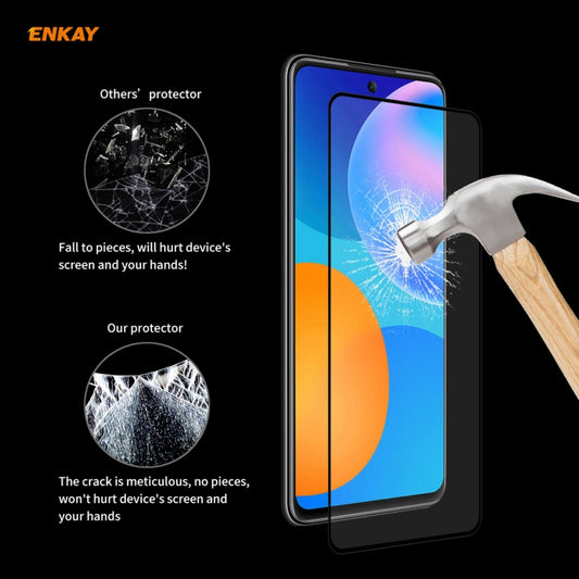 2 PCS Film de protection en verre trempé ENKAY Hat-Prince, 0.26mm, dureté 9H, courbure 2.5D, pleine couverture et entièrement adhésif, pour Huawei P Smart 2021, pour Nokia 3.4, pour Motorola Moto G 5G (2 PCS)